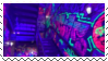 neon spray painted walls